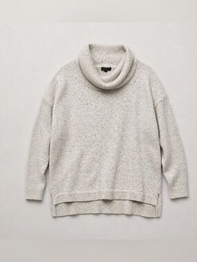 Verve Ami Speckled White-Gray Turtleneck Sweater 1X